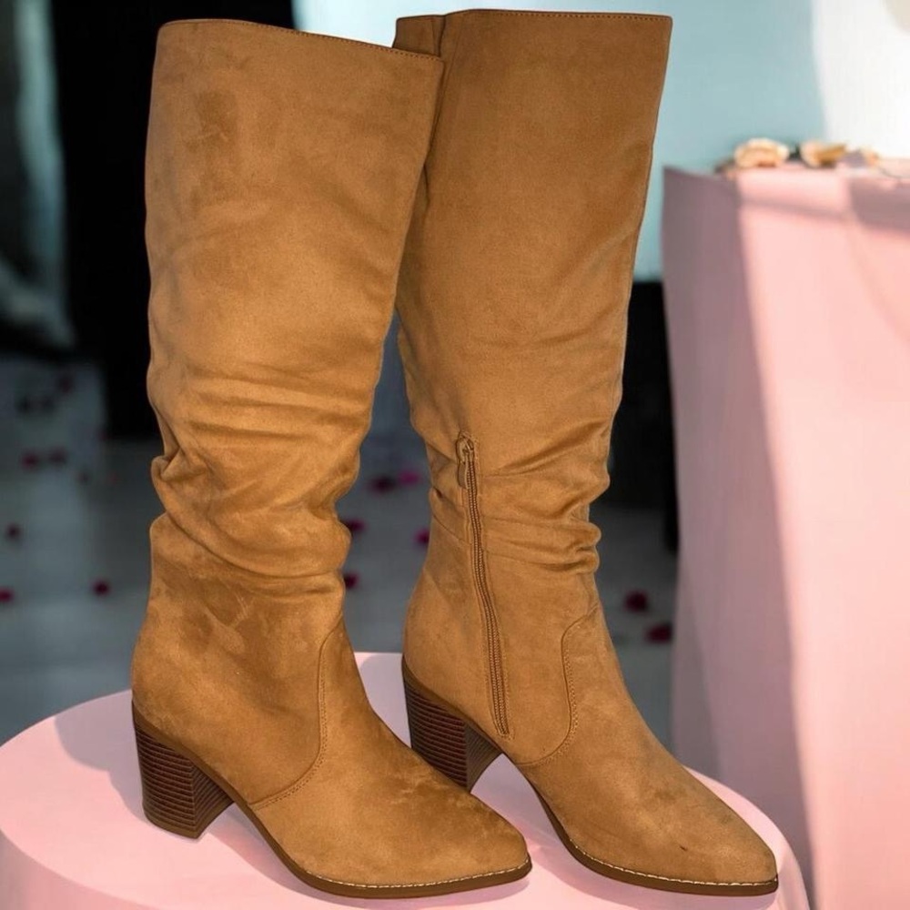 Camden Layne Suede Heeled Boots - Brown - Picture 2 of 4